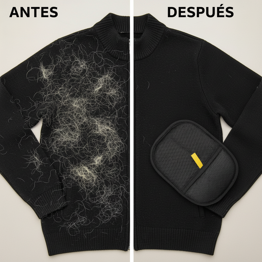 Antes y después - Prenda de ropa con pelos